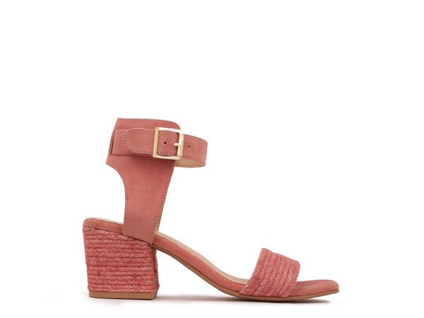 RAYNA BLUSH BRAIDED JUTE STRAP AND SUEDE SANDAL