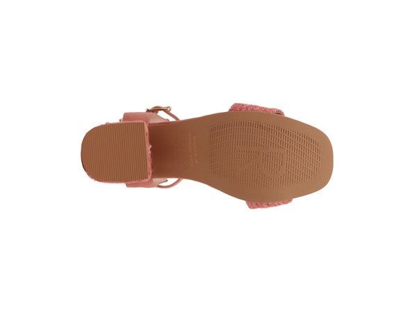 RAYNA BLUSH BRAIDED JUTE STRAP AND SUEDE SANDAL