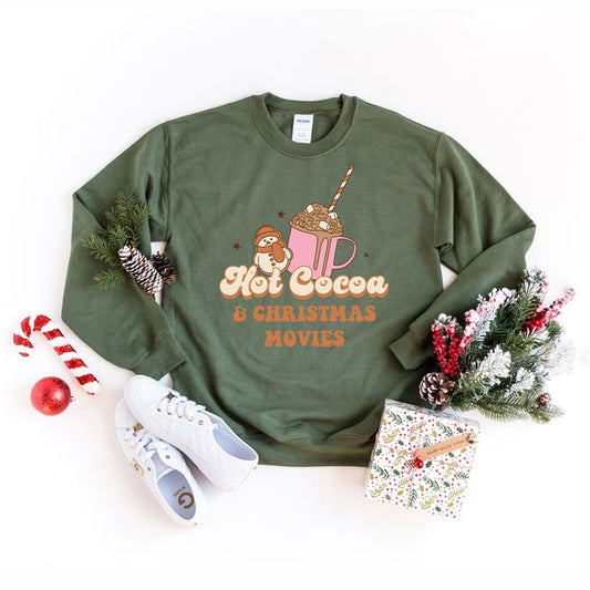 Hot Cocoa And Christmas Movies Graphic Sweatshirt