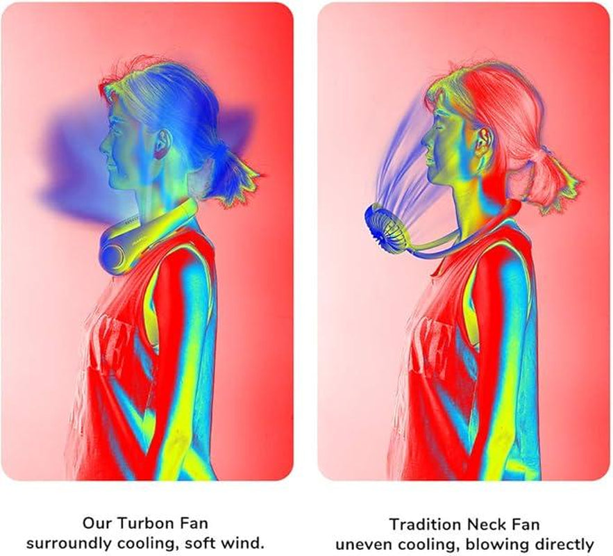 Stay Cool Anywhere! Hands-Free Neck Fan with Rechargeable Bladeless Technology - Perfect for Sports, Travel, and Office Use - Up to 8 Hours of Comfort on the Go
